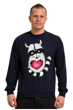  Худи с принтом  Енот с сердцем, свитшот с принтом Енот с сердцем, футболка с принтом Енот с сердцем