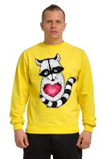  Худи с принтом  Енот с сердцем, свитшот с принтом Енот с сердцем, футболка с принтом Енот с сердцем