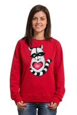  Худи с принтом  Енот с сердцем, свитшот с принтом Енот с сердцем, футболка с принтом Енот с сердцем