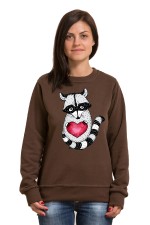  Худи с принтом  Енот с сердцем, свитшот с принтом Енот с сердцем, футболка с принтом Енот с сердцем