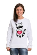  Худи с принтом  Енот с сердцем, свитшот с принтом Енот с сердцем, футболка с принтом Енот с сердцем