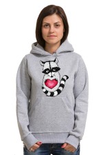  Худи с принтом  Енот с сердцем, свитшот с принтом Енот с сердцем, футболка с принтом Енот с сердцем