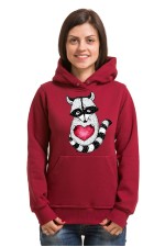  Худи с принтом  Енот с сердцем, свитшот с принтом Енот с сердцем, футболка с принтом Енот с сердцем