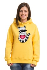  Худи с принтом  Енот с сердцем, свитшот с принтом Енот с сердцем, футболка с принтом Енот с сердцем