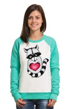  Худи с принтом  Енот с сердцем, свитшот с принтом Енот с сердцем, футболка с принтом Енот с сердцем