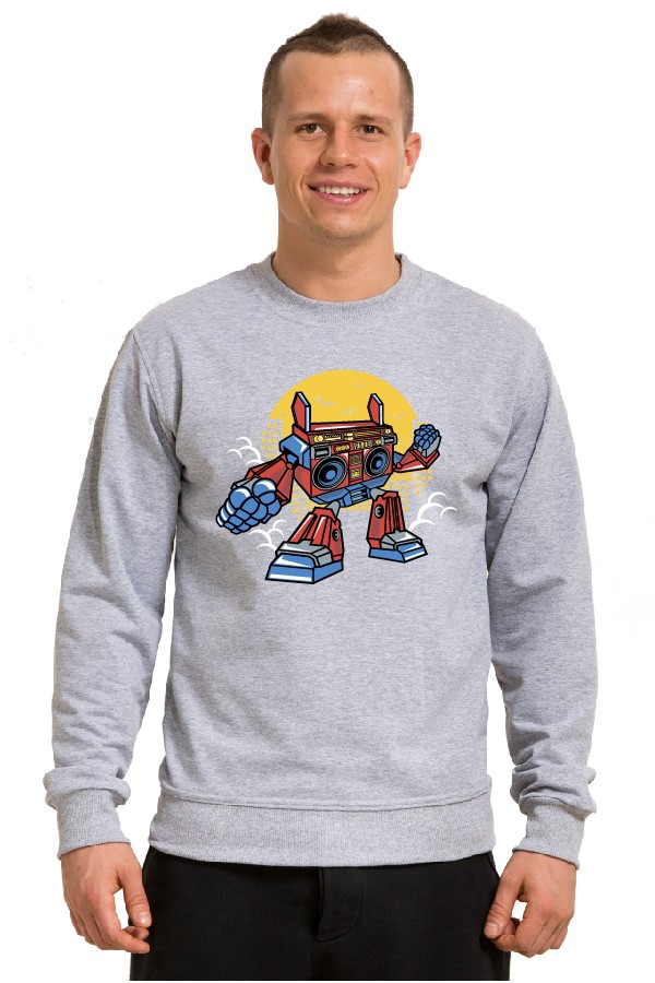 Толстовка с роботом, свитшот с роботом, футболка с принтом Boombox Robot
