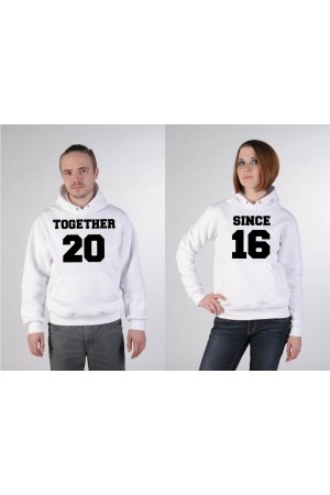 Худи парная Together Since ... (Вместе с ...) - 2 толстовки