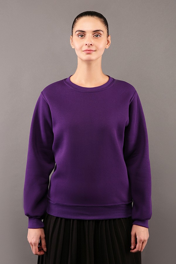  Purple sweatshirt woman L-44-46-Woman-(Женский)    Женский фиолетовый свитшот с начесом утепленный 