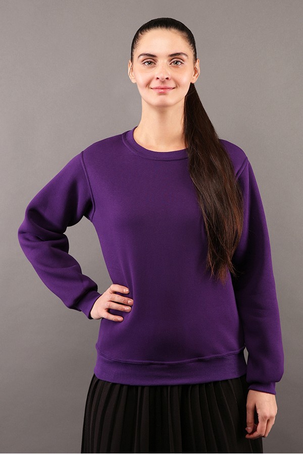 Тонкий женский фиолетовый свитшот летний 240гр/м2   Магазин Толстовок Свитшот летний женский классический (базовый)