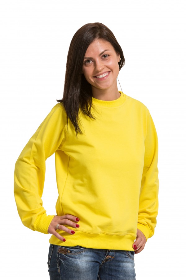 Тонкий женский желтый свитшот летний 240гр/м2   Магазин Толстовок Свитшот летний женский классический (базовый)