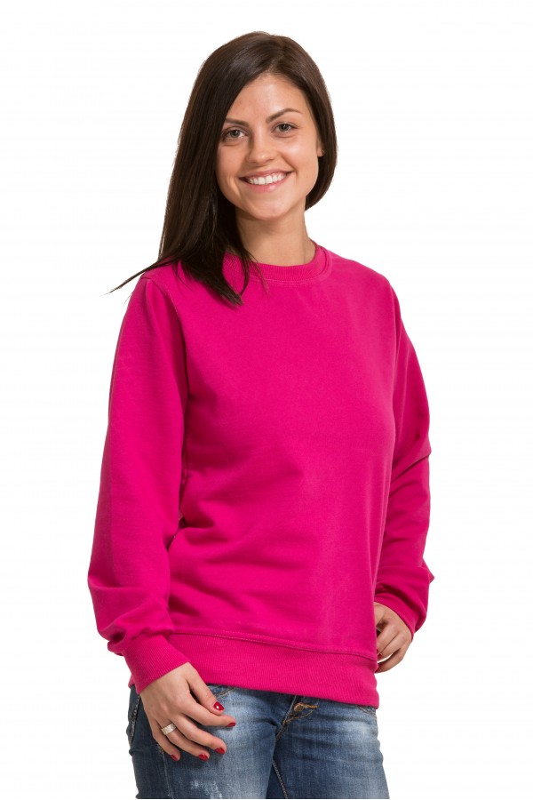 Тонкий женский ярко-розовый (малиновый) свитшот летний 240гр/м2   Магазин Толстовок Свитшот летний женский классический (базовый)