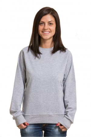Тонкий женский серый (меланж) свитшот летний 240гр/м2