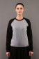  Gray-Black Sweatshirt-Reglan S-40-42-Woman-(Женский)    Женский свитшот реглан серый с черным рукавом утепленный 