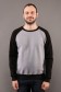  Gray-Black Sweatshirt Reglan Man M-48-Unisex-(Мужской)    Мужской свитшот реглан серый с черным рукавом утепленный 