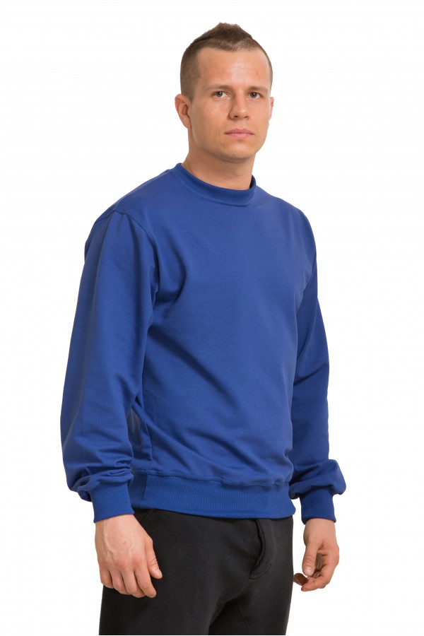 Мужской ярко-синиий свитшот летний 210гр/м2   Магазин Толстовок Свитшот летний мужской классический (базовый)