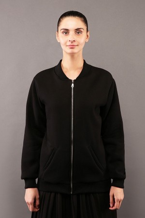 Свитшот на молнии женский черный