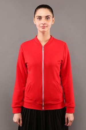 Свитшот на молнии женский красный