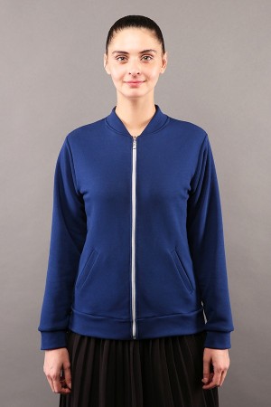 Свитшот на молнии женский синий