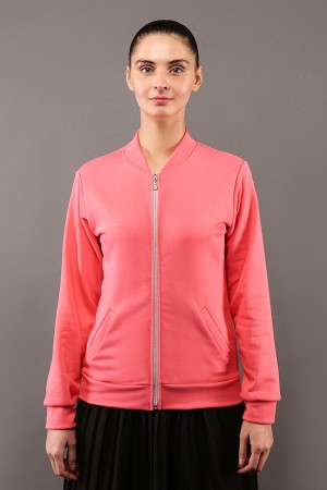 Свитшот на молнии женский розовый