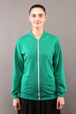 Свитшот на молнии женский зеленый