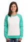  Mint-Milk Sweatshirt Reglan 320 XL-46-48-Woman-(Женский)    Женский свитшот реглан молочный с мятным рукавом утепленный 