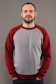  Gray-Bordo Sweatshirt Reglan Man 2XL-54-Unisex-(Мужской)    Мужской свитшот реглан серый с бордовым рукавом утепленный 