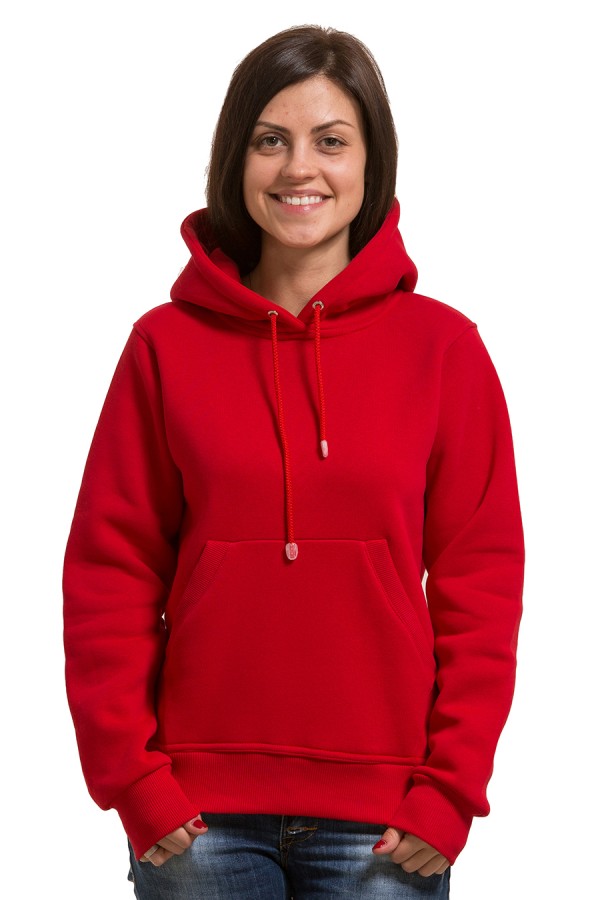  Red Hoodie Woman Classic XL-46-48-Woman-(Женский)    Женская красная толстовка худи классическая 320гр/м.кв 
