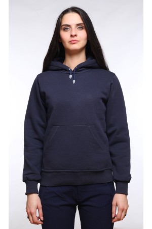 Royal Blue Hoodie Woman Classic Женская темно-синяя толстовка худи классическая 320гр/м.кв