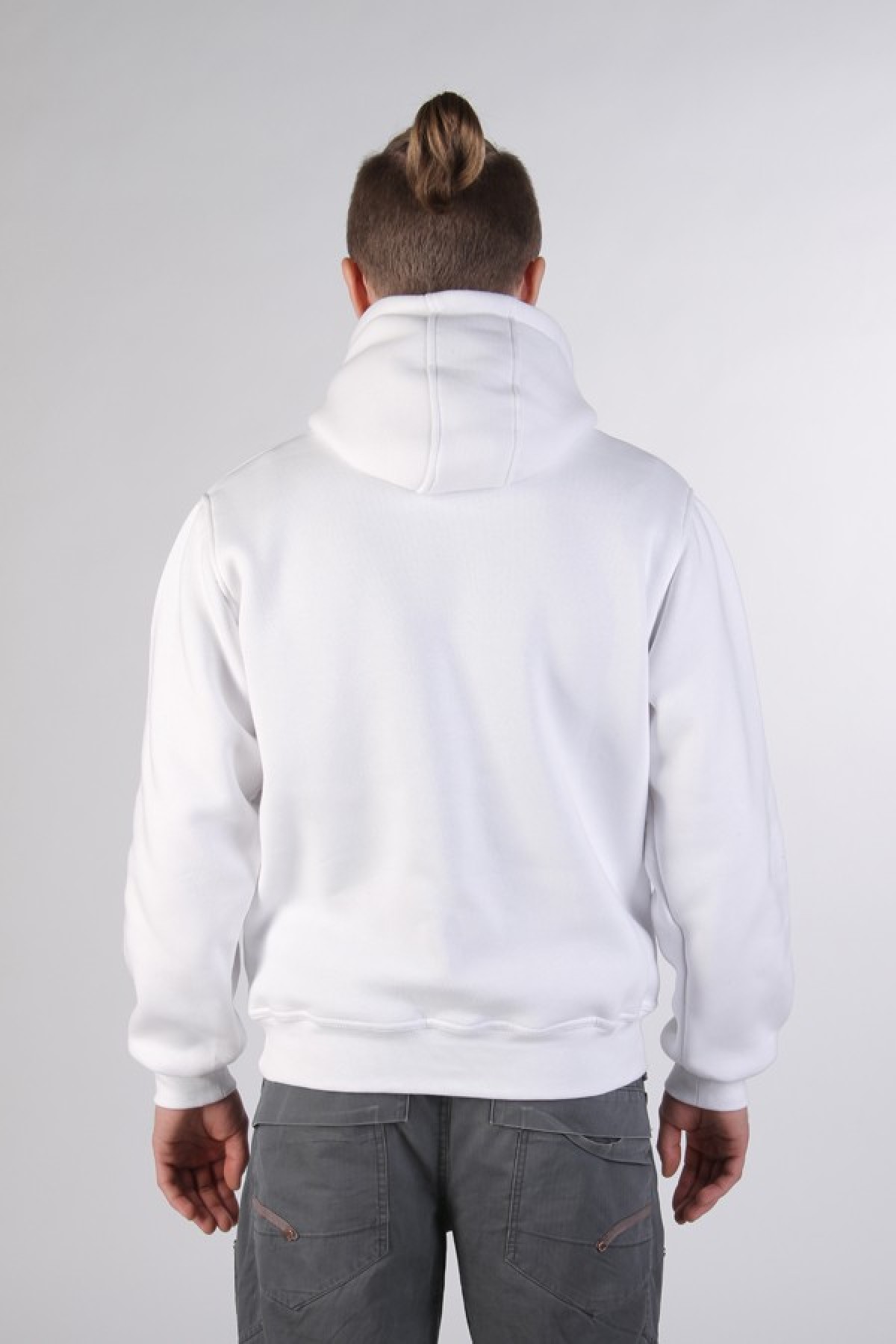 White Color Hoodie Man Classic Мужская белая толстовка худи классическая 320гр/м.кв — фото 3