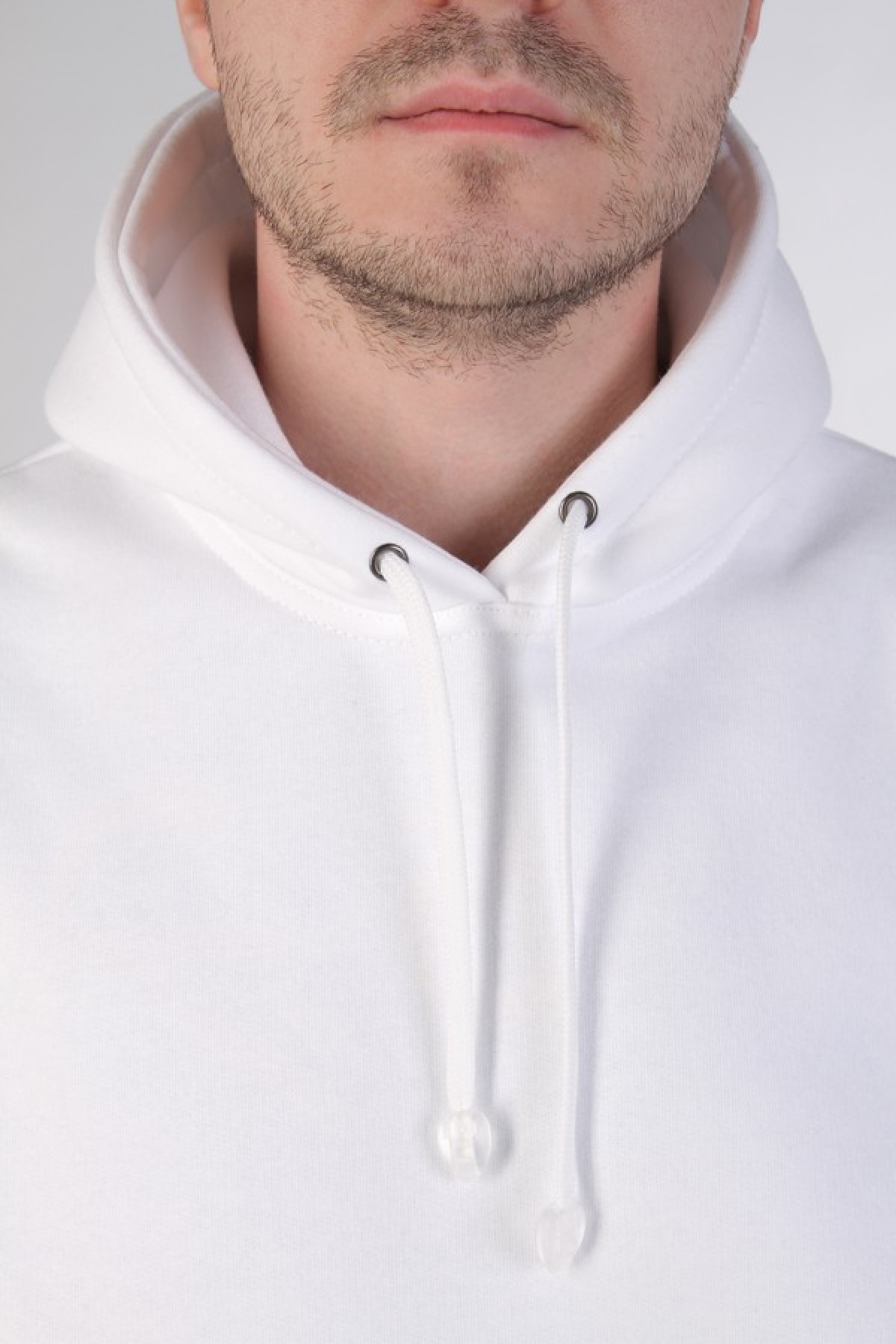 White Color Hoodie Man Classic Мужская белая толстовка худи классическая 320гр/м.кв — фото 5