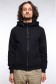  basic black zip-hoodie XS-44-Unisex-(Мужской)    Мужская черная толстовка на молнии классическая 