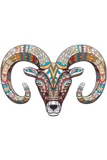 Толстовка, свитшот, футболка с принтом Баран в этническом стиле