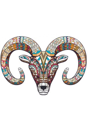 Толстовка, свитшот, футболка с принтом  Баран в этническом стиле