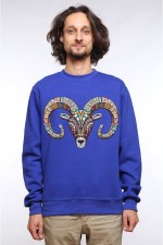 Толстовка, свитшот, футболка с принтом Баран в этническом стиле