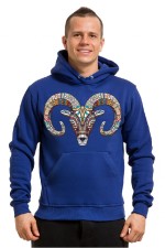 Толстовка, свитшот, футболка с принтом Баран в этническом стиле