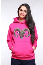 Толстовка, свитшот, футболка с принтом Баран в этническом стиле