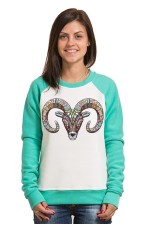 Толстовка, свитшот, футболка с принтом Баран в этническом стиле