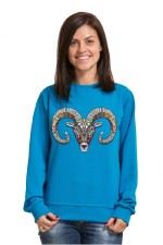 Толстовка, свитшот, футболка с принтом Баран в этническом стиле