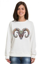 Толстовка, свитшот, футболка с принтом Баран в этническом стиле