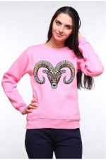 Толстовка, свитшот, футболка с принтом Баран в этническом стиле