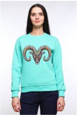 Толстовка, свитшот, футболка с принтом Баран в этническом стиле