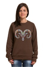 Толстовка, свитшот, футболка с принтом Баран в этническом стиле