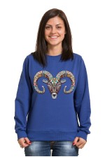 Толстовка, свитшот, футболка с принтом Баран в этническом стиле