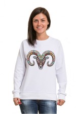 Толстовка, свитшот, футболка с принтом Баран в этническом стиле