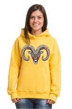 Толстовка, свитшот, футболка с принтом Баран в этническом стиле