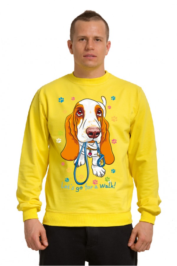  Толстовка, свитшот, футболка с Собакой Бассет