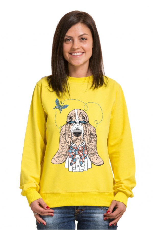 Толстовка с Собакой Бассет 2.0, свитшот с Собакой Бассет 2.0, футболка с Собакой Бассет 2.0