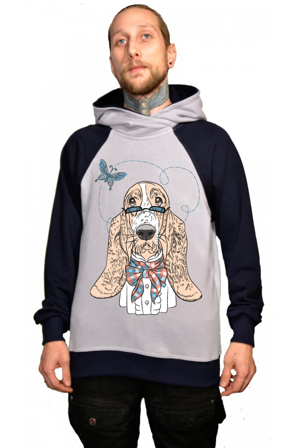 Толстовка с Собакой Бассет 2.0, свитшот с Собакой Бассет 2.0, футболка с Собакой Бассет 2.0