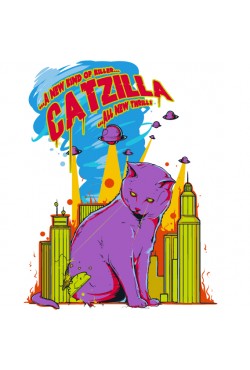  Толстовка, свитшот или футболка с принтом Catzilla