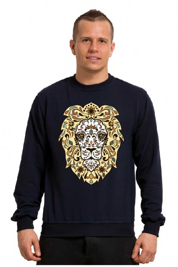 Толстовка этнический лев, свитшот этнический лев, футболка этнический лев